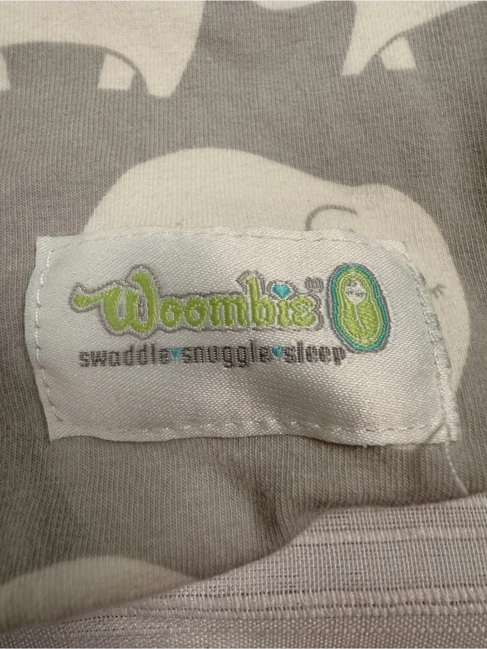 Woombie Kids Elephant Print Sleep Sack - Gray & Olive